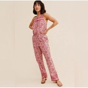 FAHERTY Adella Floral Jumpsuit Sun Up Block Print Medium Boho Cottagecore
